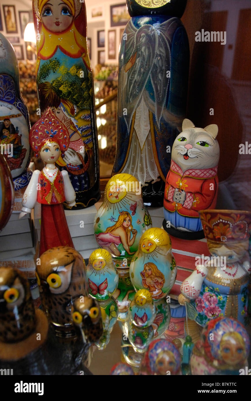 Bambole russe praga vetrina Foto Stock