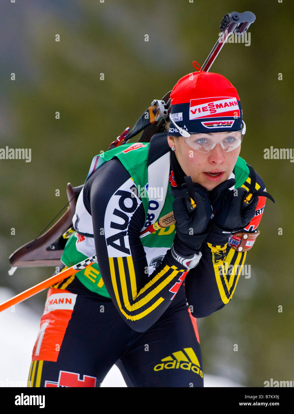 Magdalena Neuner Wallgau Weltcup Biathlon Verfolgung Frauen M nner Ruhpolding 18 1 2009 Foto Stock