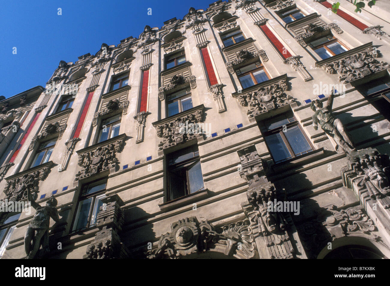 Art nouveau jugendstil in Alberta street Riga, Lettonia Foto Stock