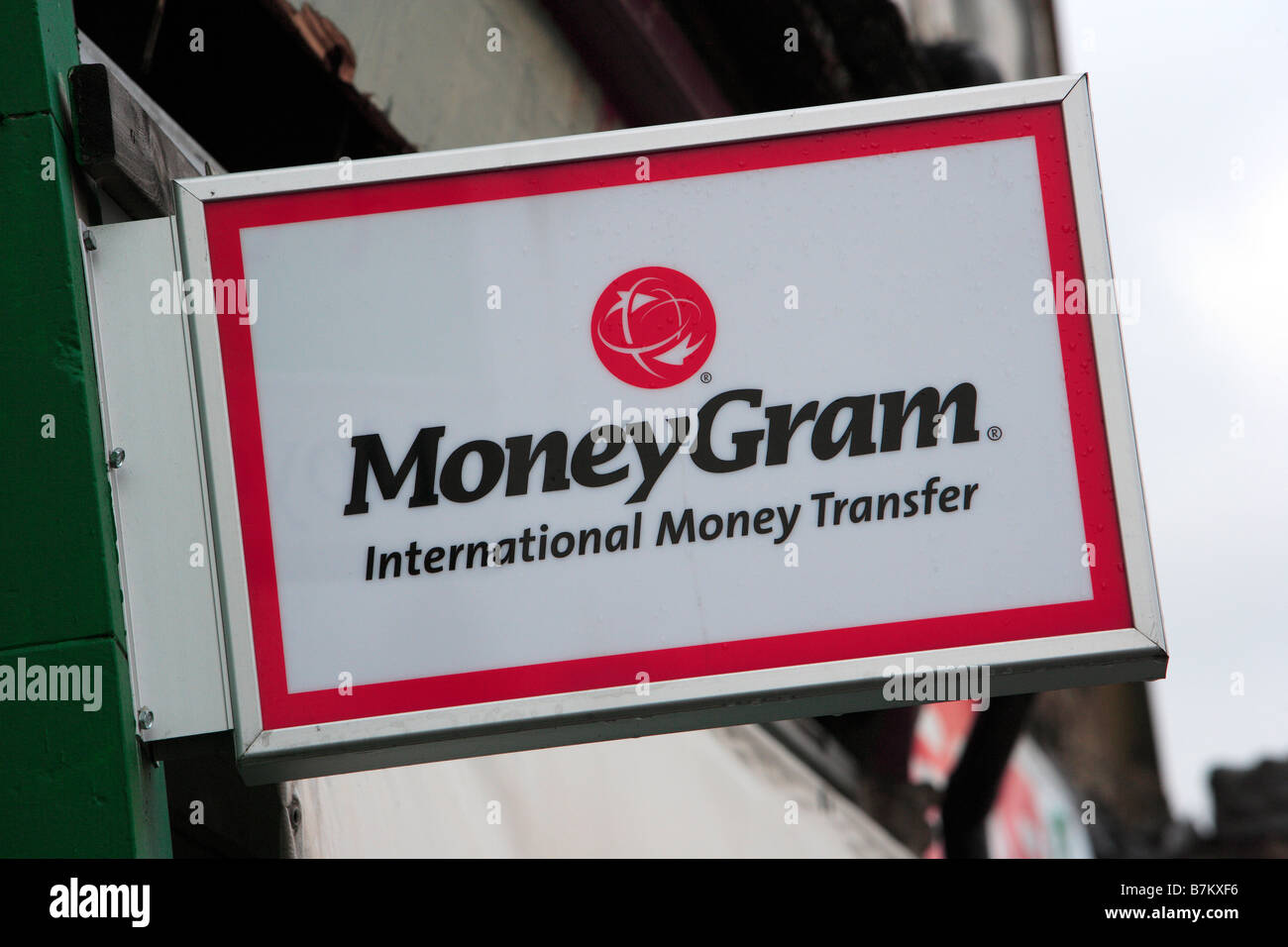 MoneyGram sign on shop Foto Stock