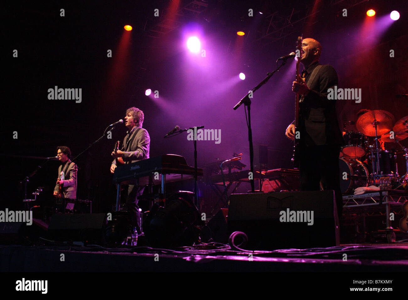 Festival Cornbury Headliners Crowded House on Stage 2008 Foto Stock