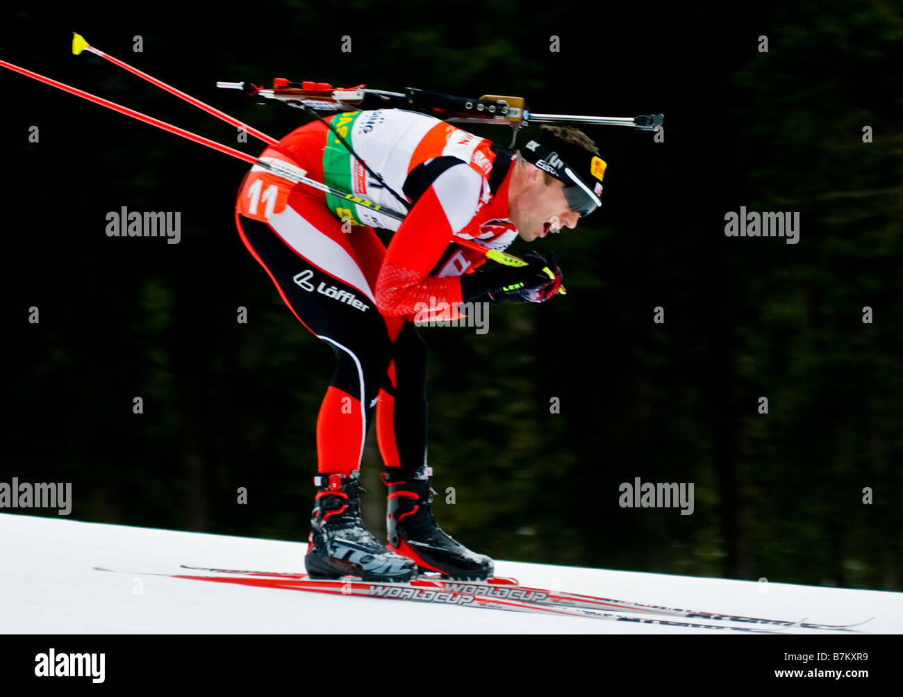 Christoph Sumann Österreich Biathlon Weltcup Verfolgung Frauen Männer Ruhpolding 18 1 2009 Foto Stock