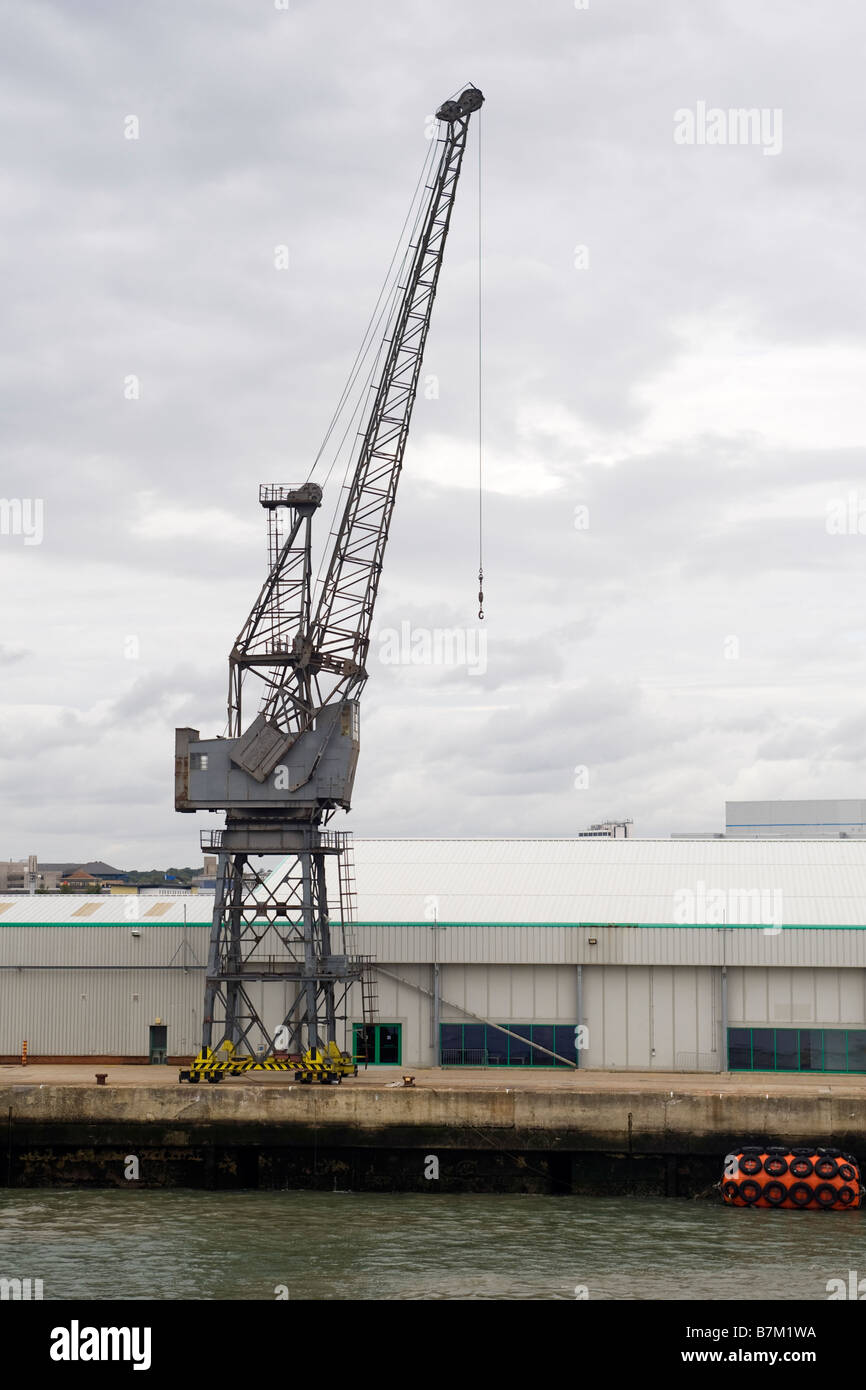 Gru di banchina presso il terminal delle navi da crociera e Southampton Inghilterra, Regno Unito. Foto Stock