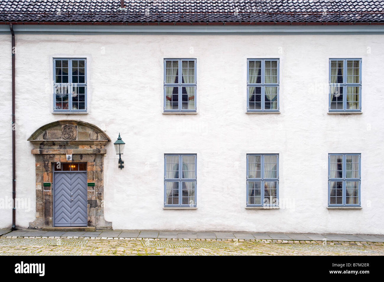 Edificio in fortezza Bergenhus, Bergen, Norvegia Foto Stock