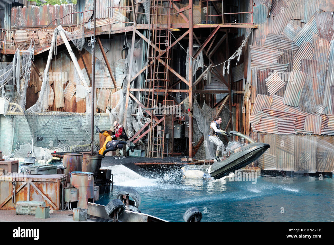 Universal Studios LA los angeles hollywood california movie set cinematografico waterworld Amusement Park Theme Foto Stock