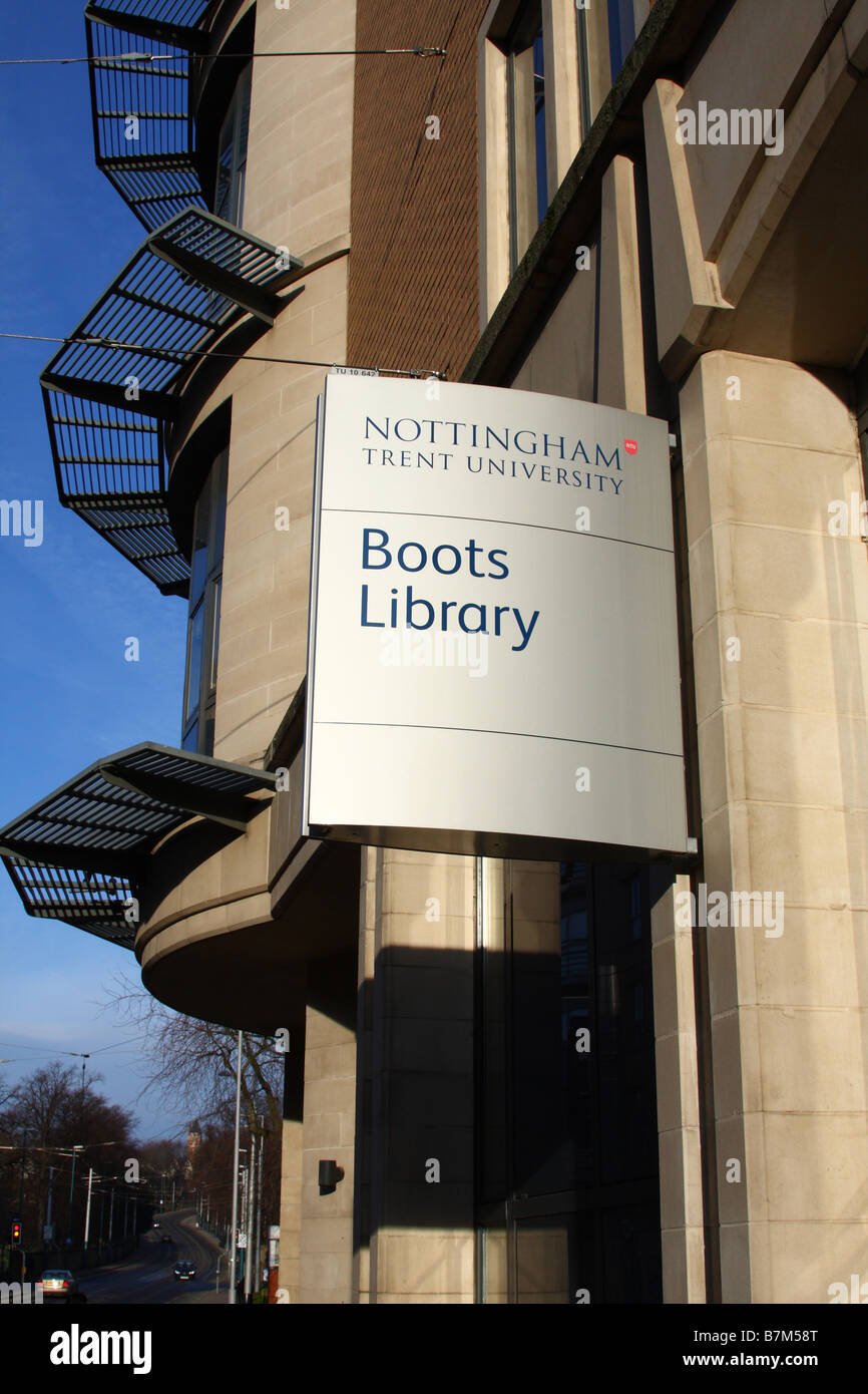 Università di Nottingham Trent stivali biblioteca, Nottingham, Inghilterra, Regno Unito Foto Stock