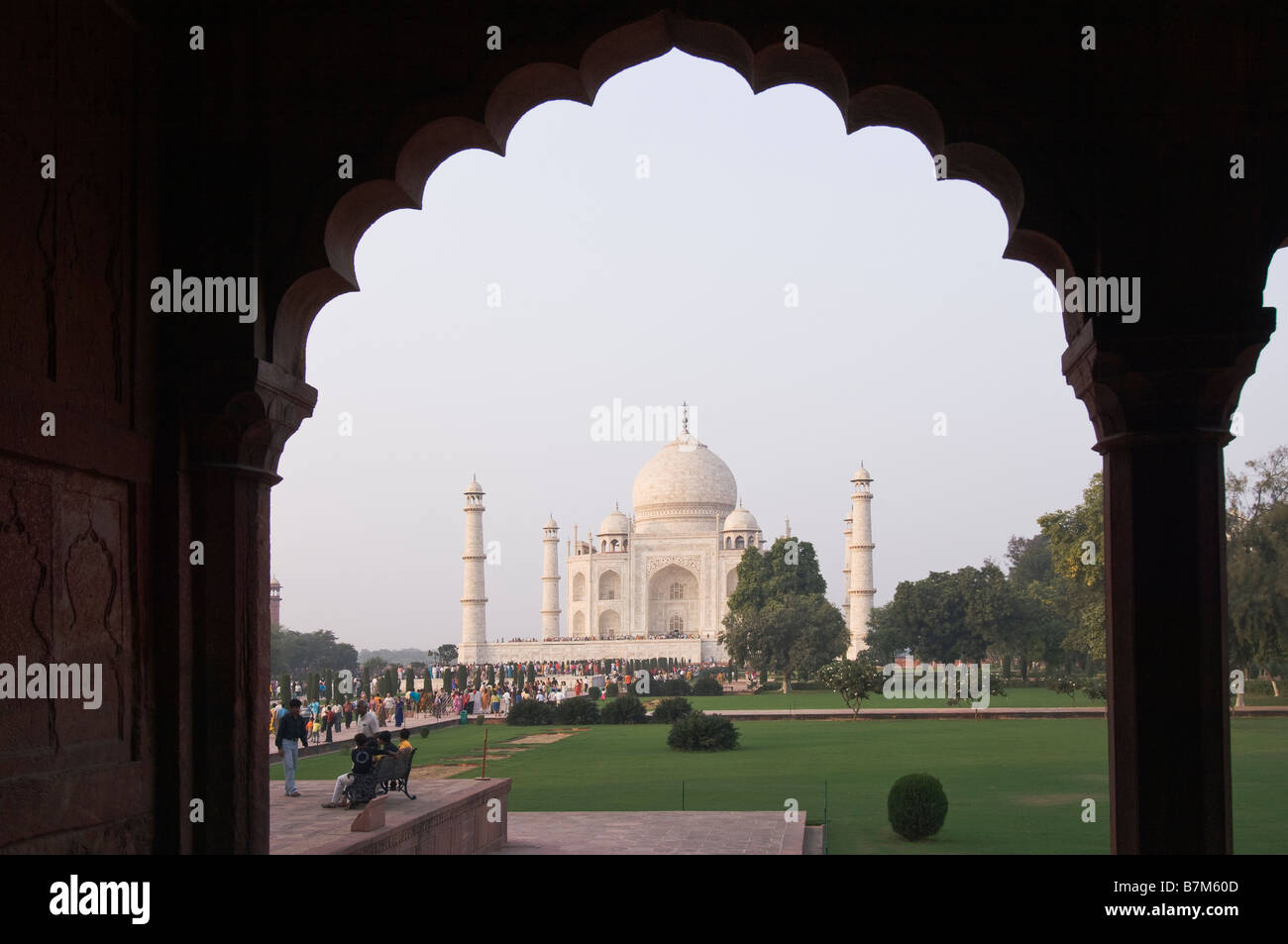 Taj Mahal in Agra Foto Stock