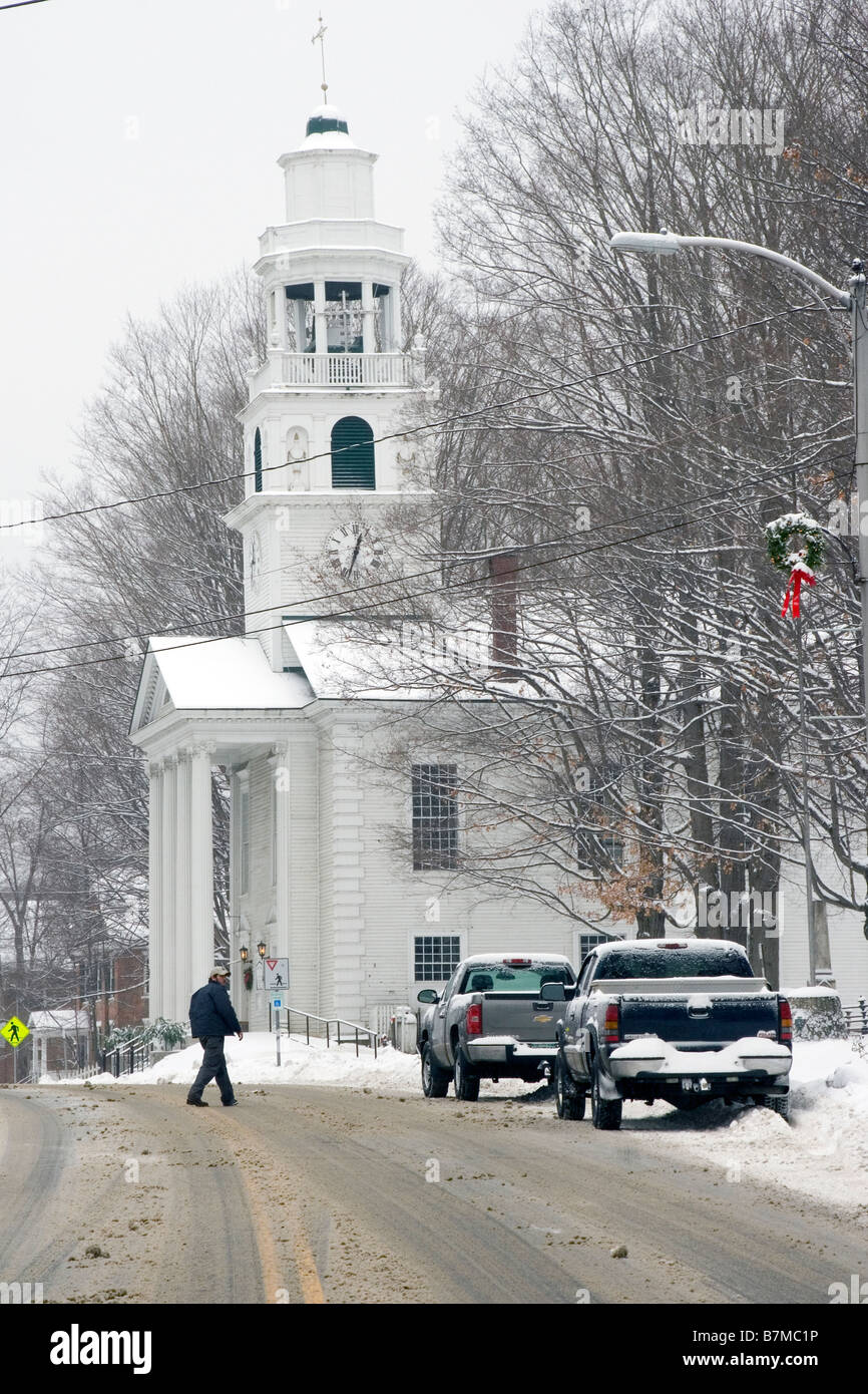 Windsor, Vermont su di una tipica scena d'inverno. Foto Stock
