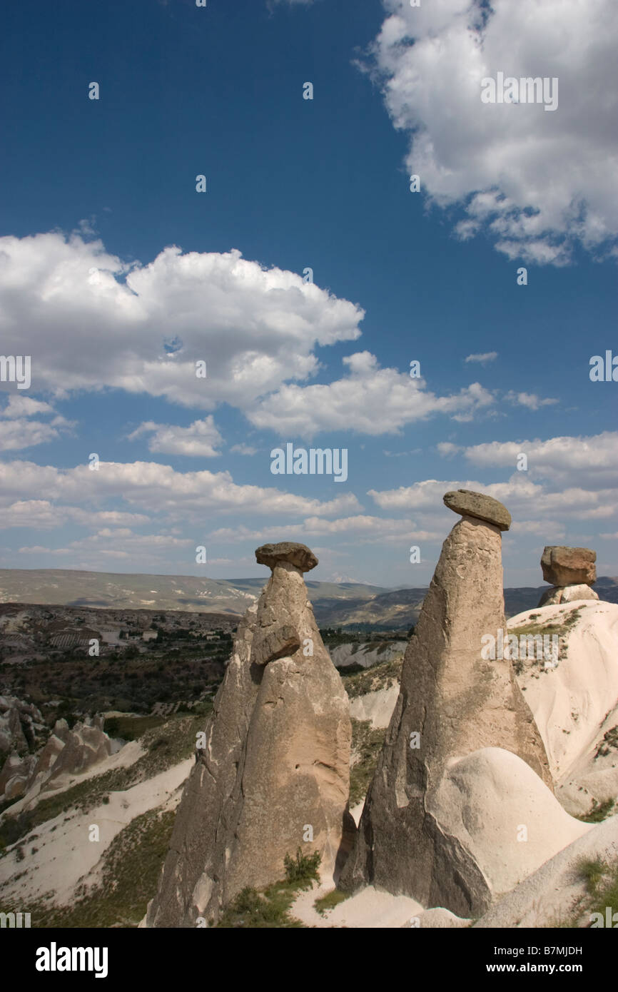 Coni di roccia, Cappadocia, Nevsehir, Tturkey Foto Stock