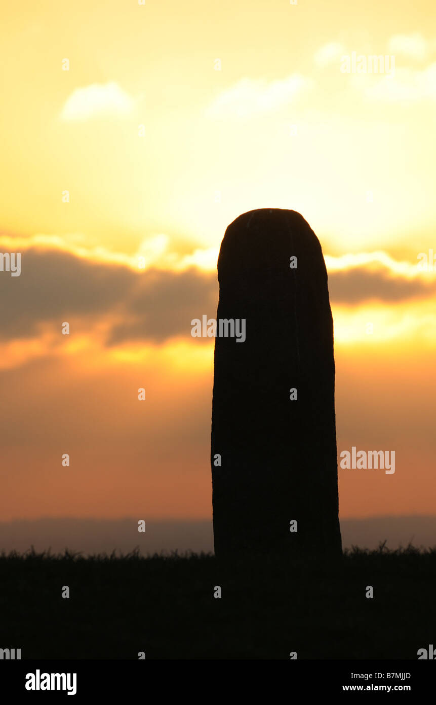 Lia Fail pene di pietra Collina di Tara County Meath, Irlanda Foto Stock