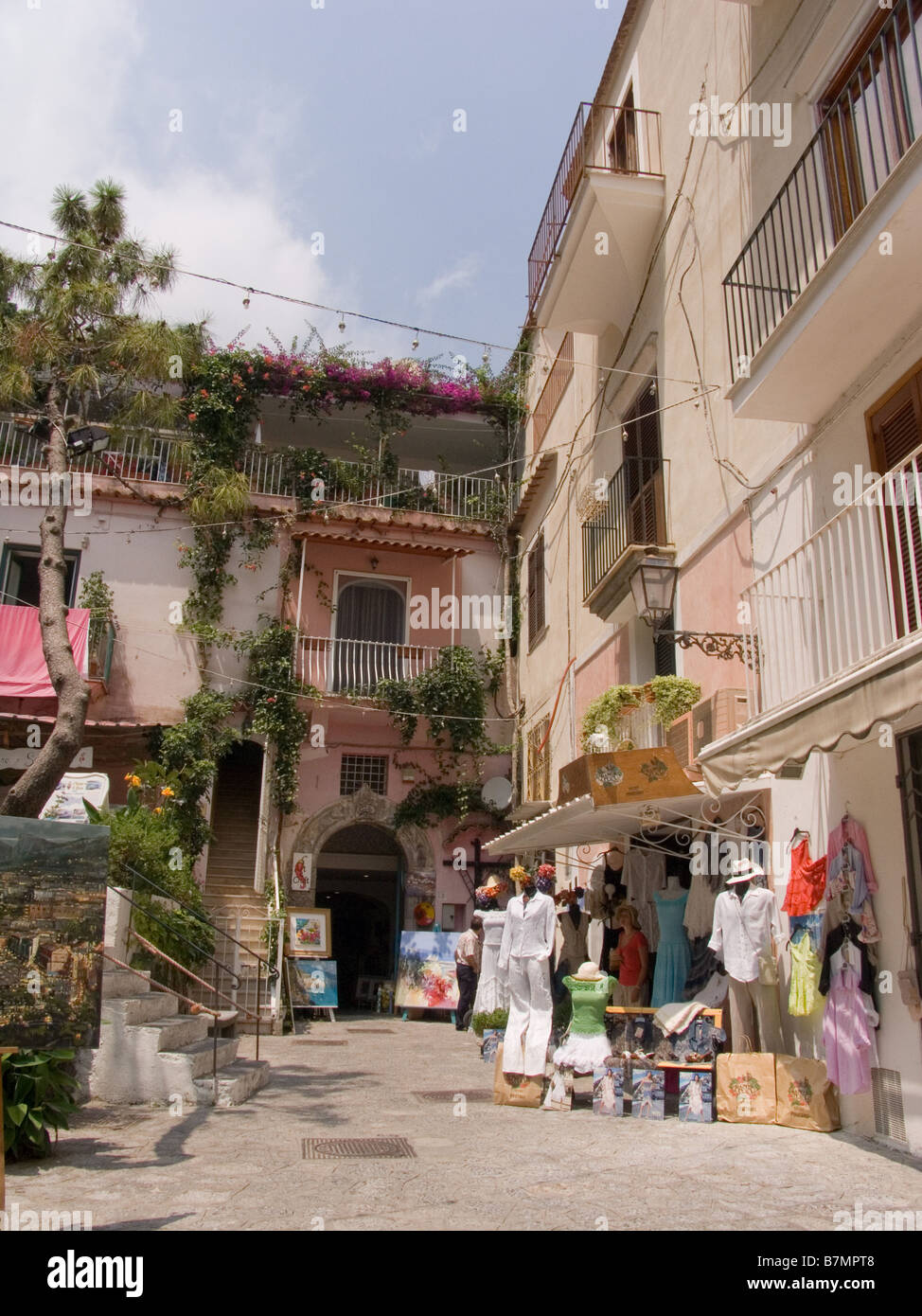 Positano in Costiera Amalfitana Campania Italia Europa Sito Patrimonio Mondiale Foto Stock