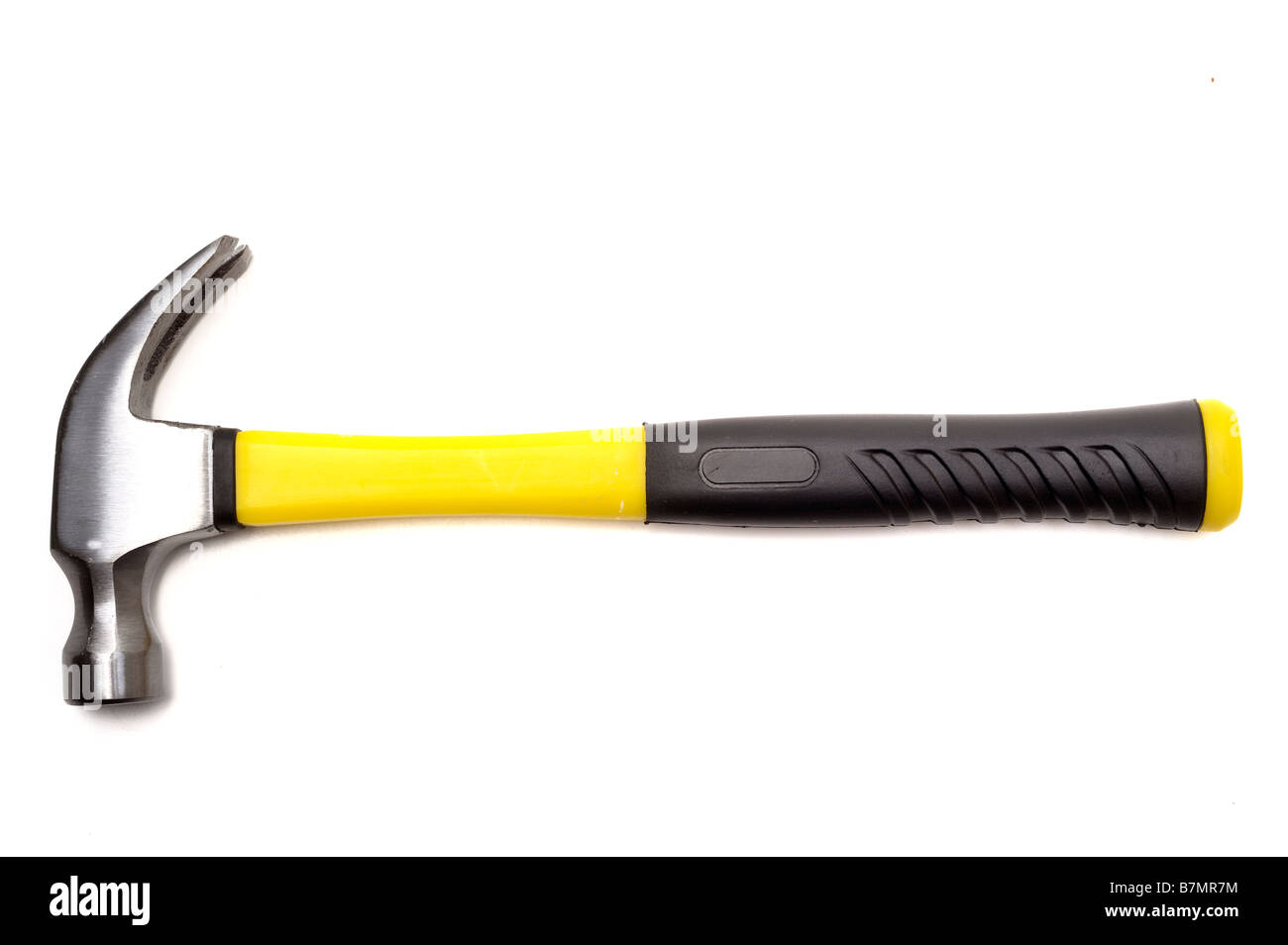 In plastica gialla gestite martello da carpentiere Foto Stock