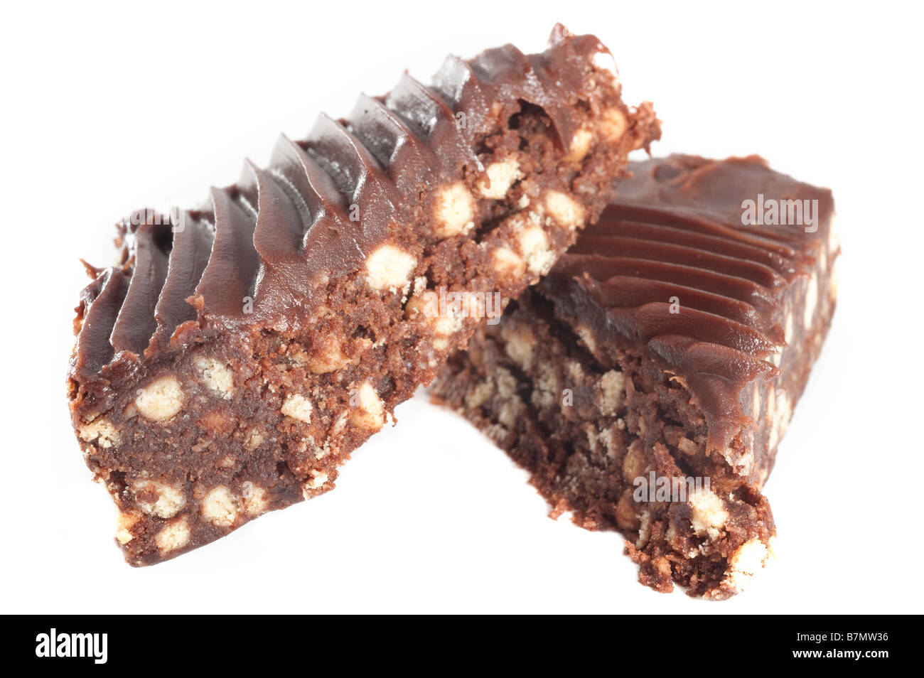Strato di cioccolato dimezzato con biscotto Foto Stock