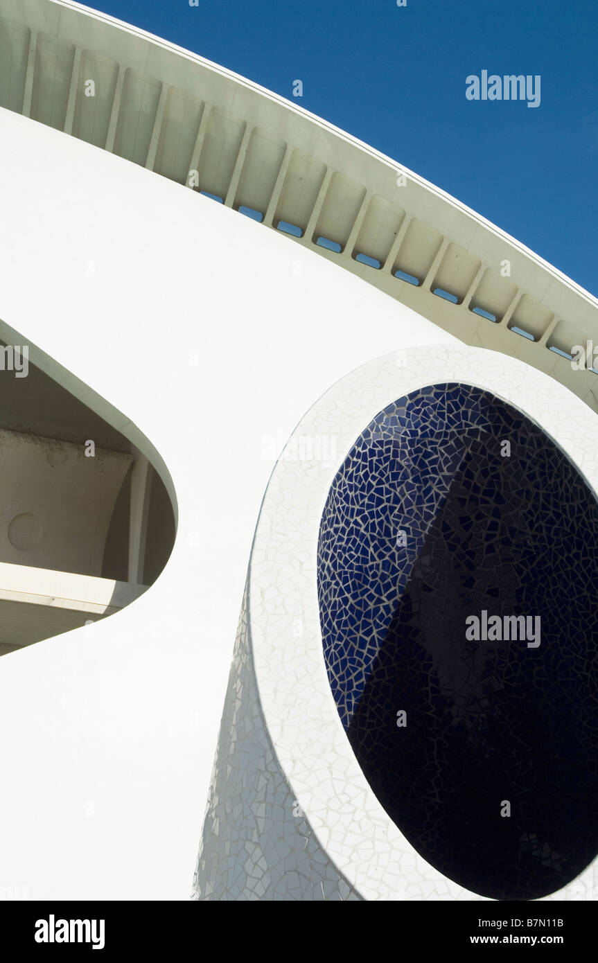 Close up dettaglio della Opera House nel Parco delle Scienze di Valencia Foto Stock