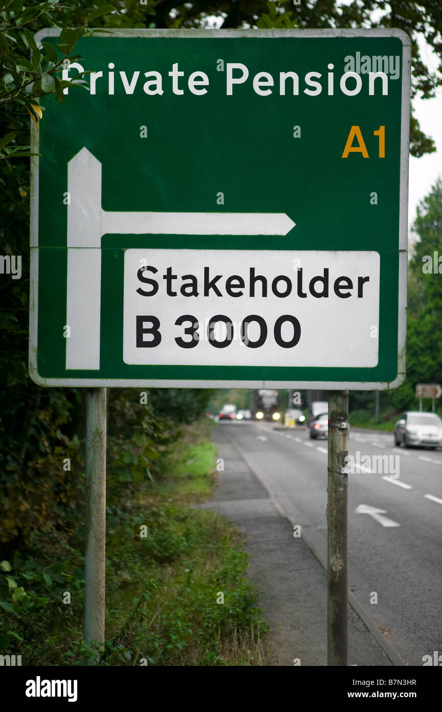Pensione privata o pensione di stakeholder? Foto Stock