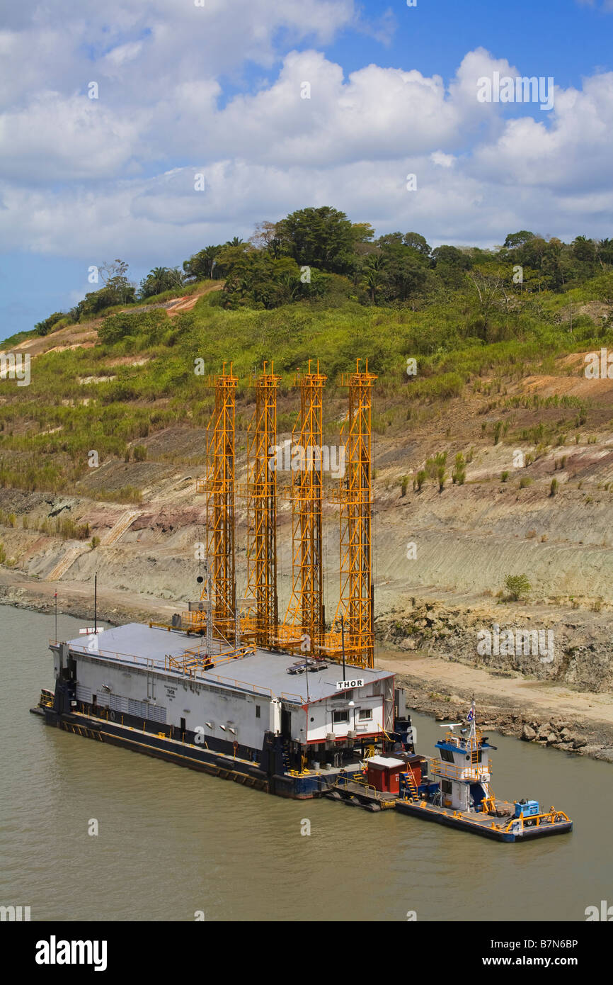 Gaillard Cut progetto Allargamento Canale di Panama Panama America Centrale Foto Stock