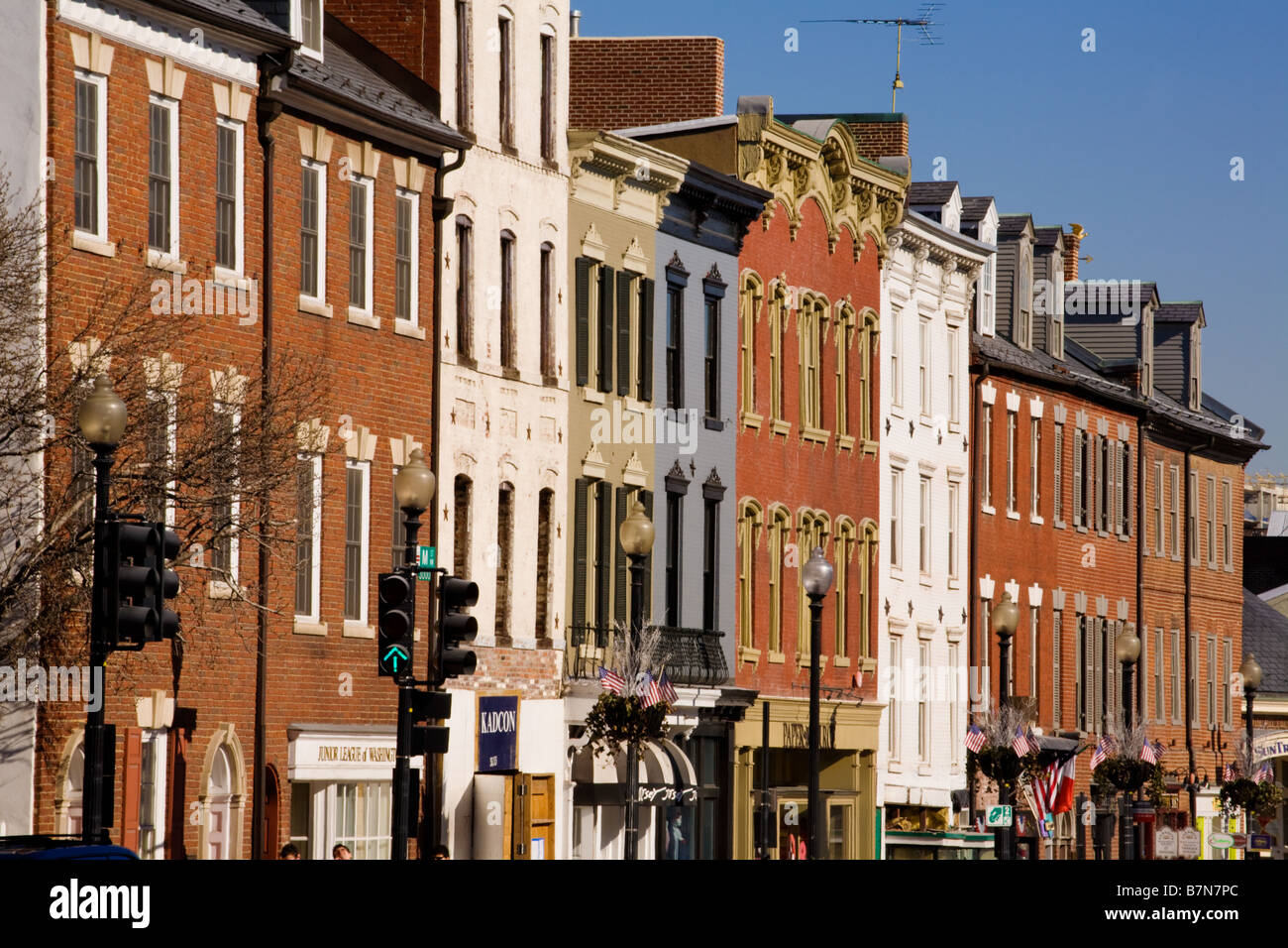 M Street architecture Georgetown a Washington D.C. Foto Stock M Street architecture Georgetown a Washington D.C. Foto Stock