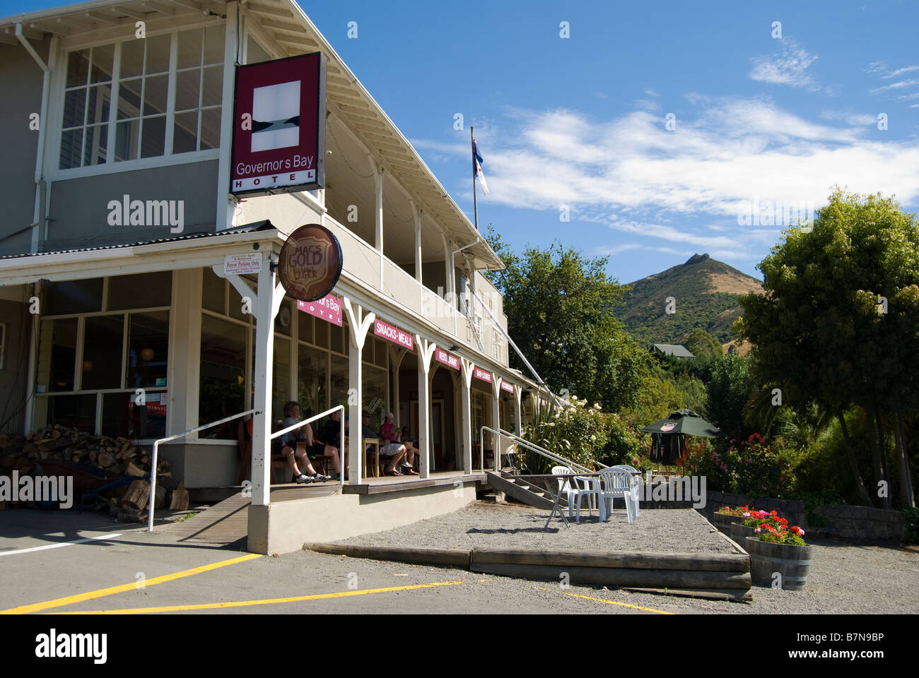 I governatori Bay Hotel, governatori Bay, Lyttelton Harbour, Penisola di Banks, Canterbury, Nuova Zelanda Foto Stock