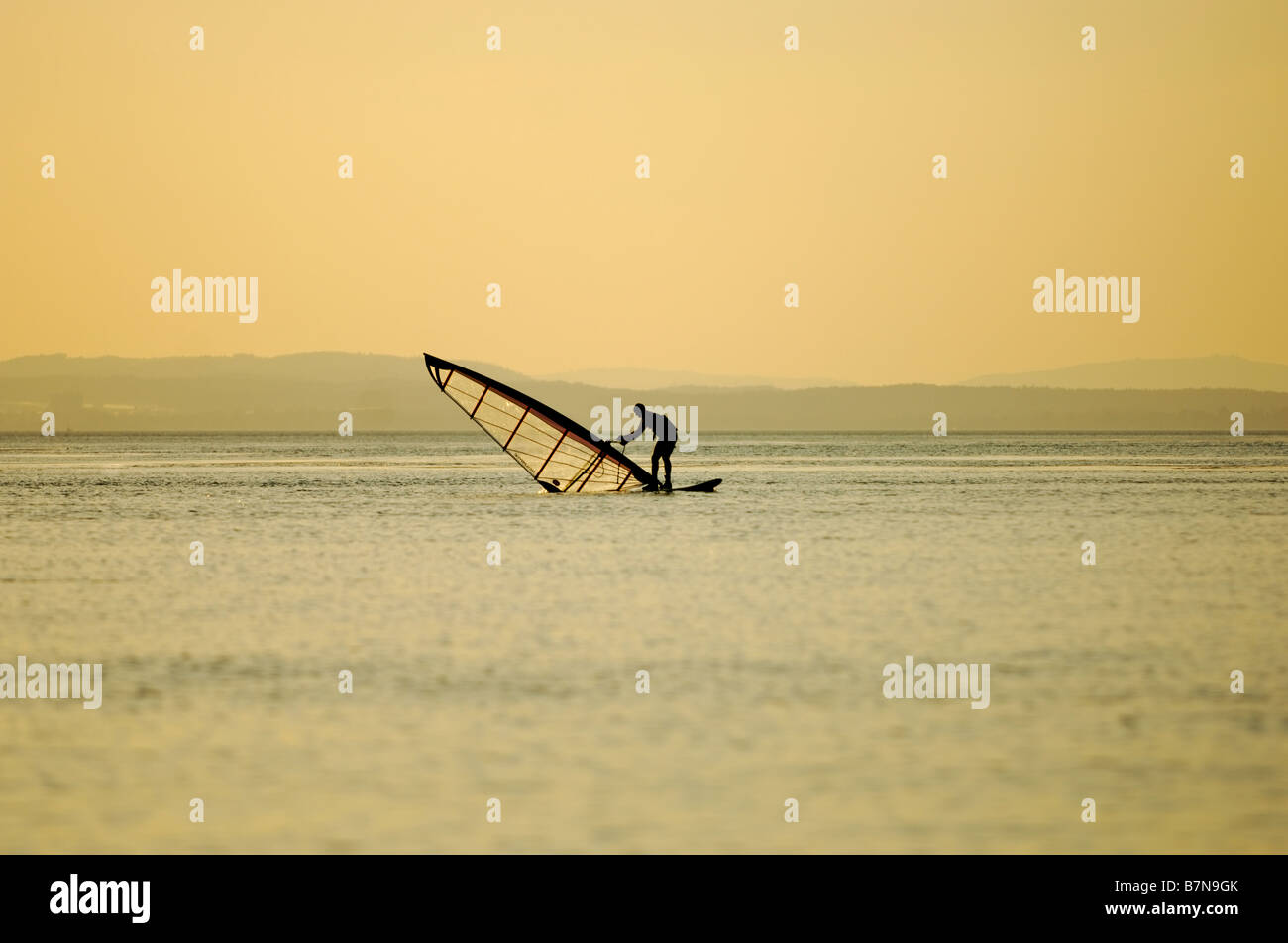 Wind Surfer Lago Bodensee Langenargen Germania meridionale Foto Stock