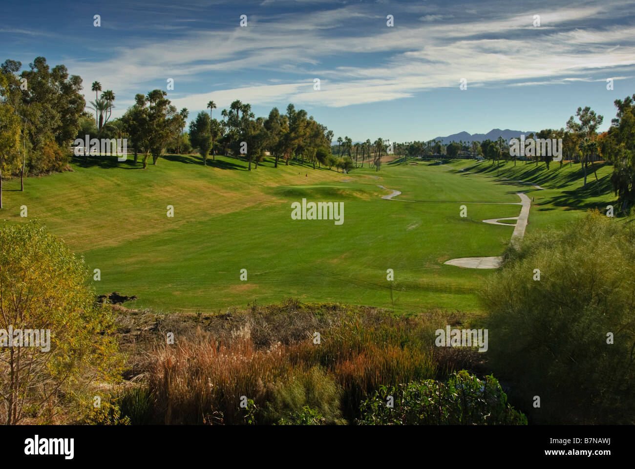 Desert Willow Golf Resort Palm Desert CA greenway vicino a Palm Springs CA California Scenic Foto Stock