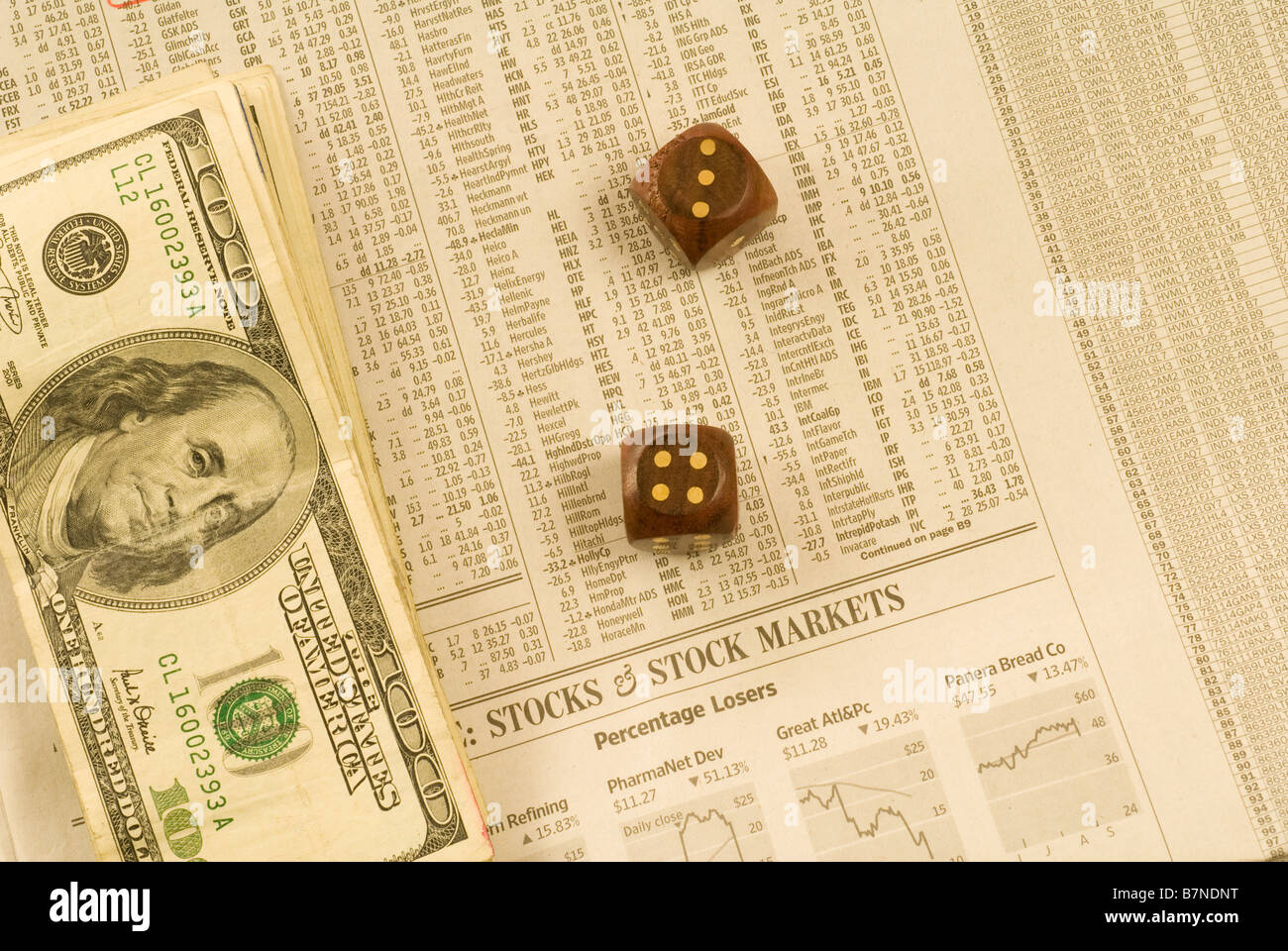 rischio finanziario Foto Stock