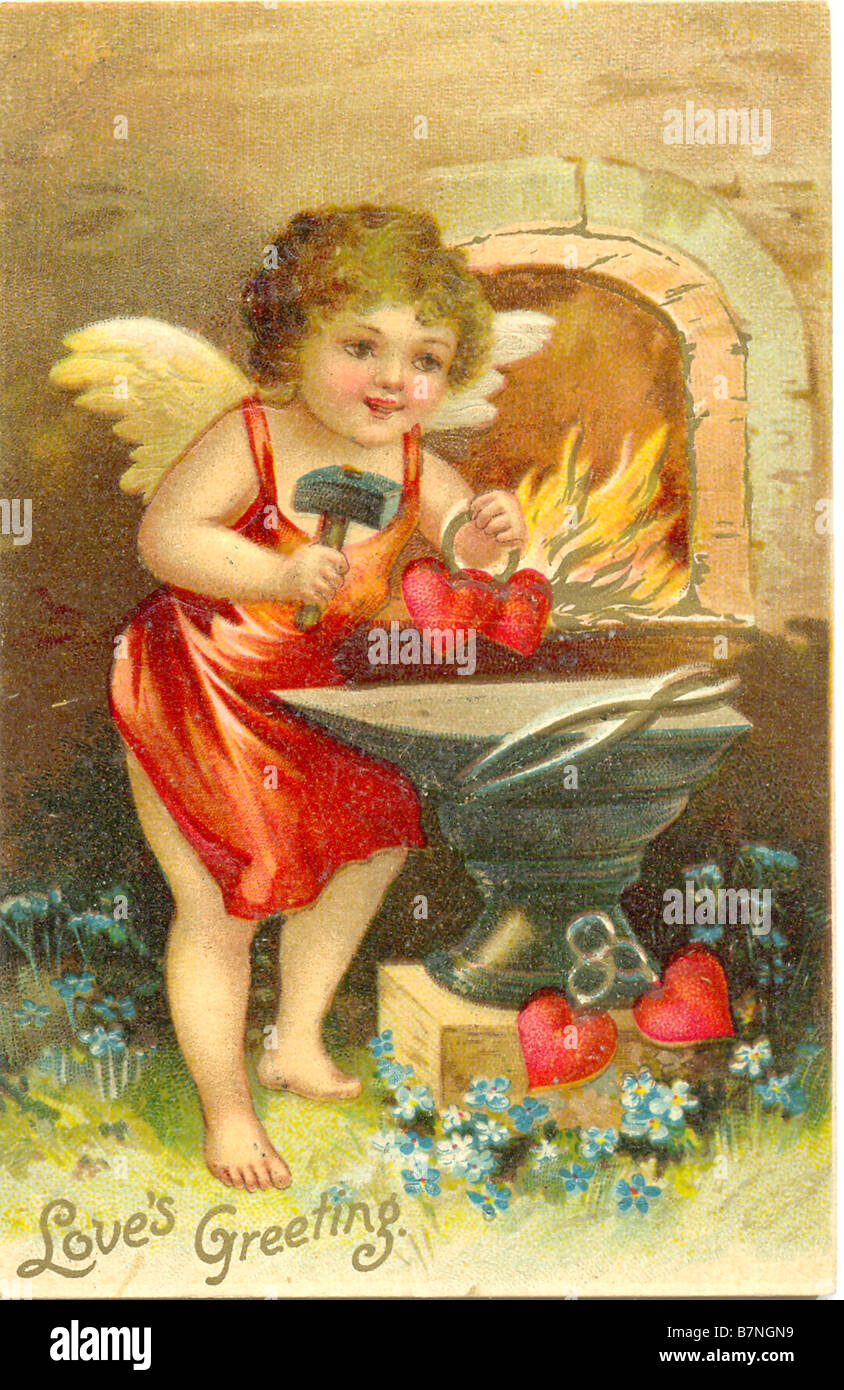 Un san valentino cartolina pubblicato da l'arte internazionale pubblicazione co, new york, usa, circa 1910 Foto Stock