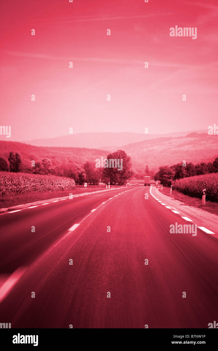 Empty street a bygone Foto Stock