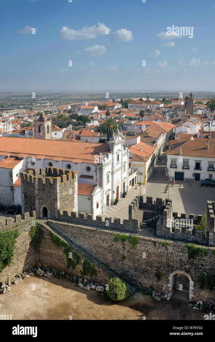Alentejo, Beja, la vista dalla Torre de Menagem Tower su Mouraria area della città Foto Stock