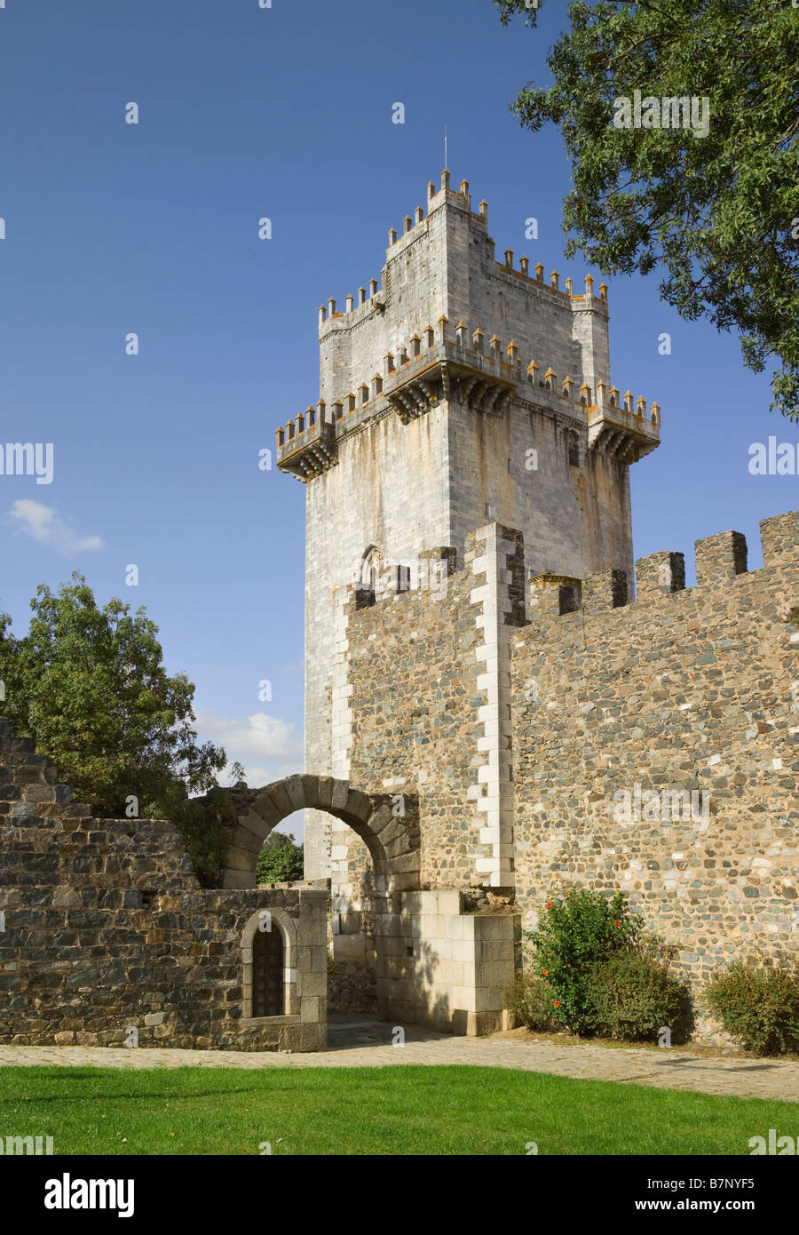 Il Portogallo, l'Alentejo, Beja, la Torre de Menagem torre del castello Foto Stock