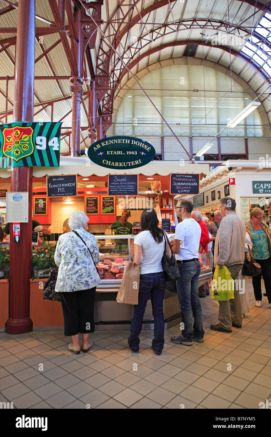 La Svezia, Goteborg, Saluhallen Mercato coperto su Kungstorget Square Foto Stock La Svezia, Goteborg, Saluhallen Mercato coperto su Kungstorget Square Foto Stock