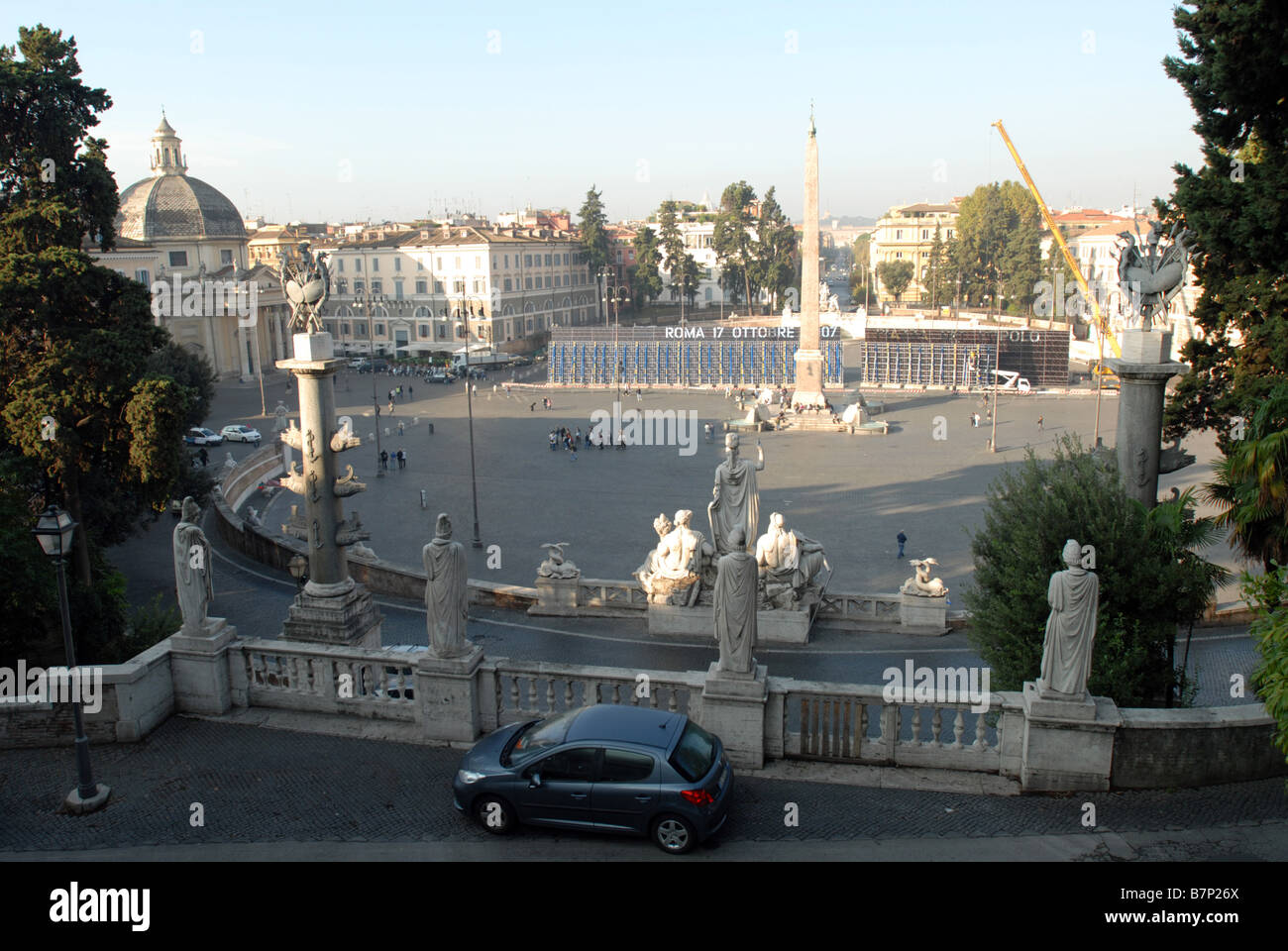 Vista sulla Piazza Del Popolo Roma Italia Foto Stock