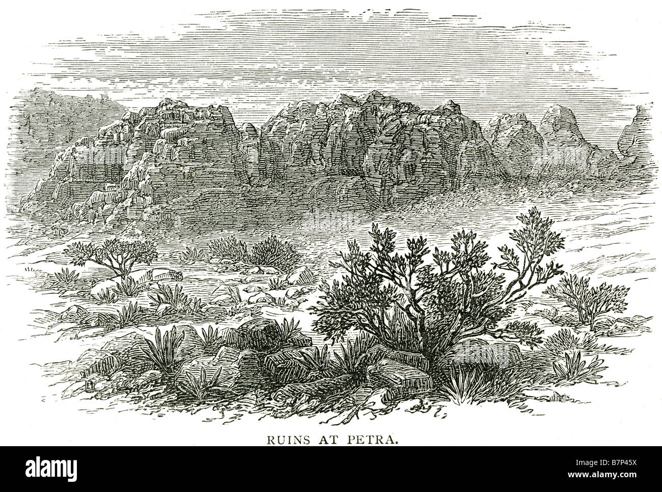 Rovine petra araba monte Hor Nabatei Dead Sea Golfo di Aqaba Foto Stock