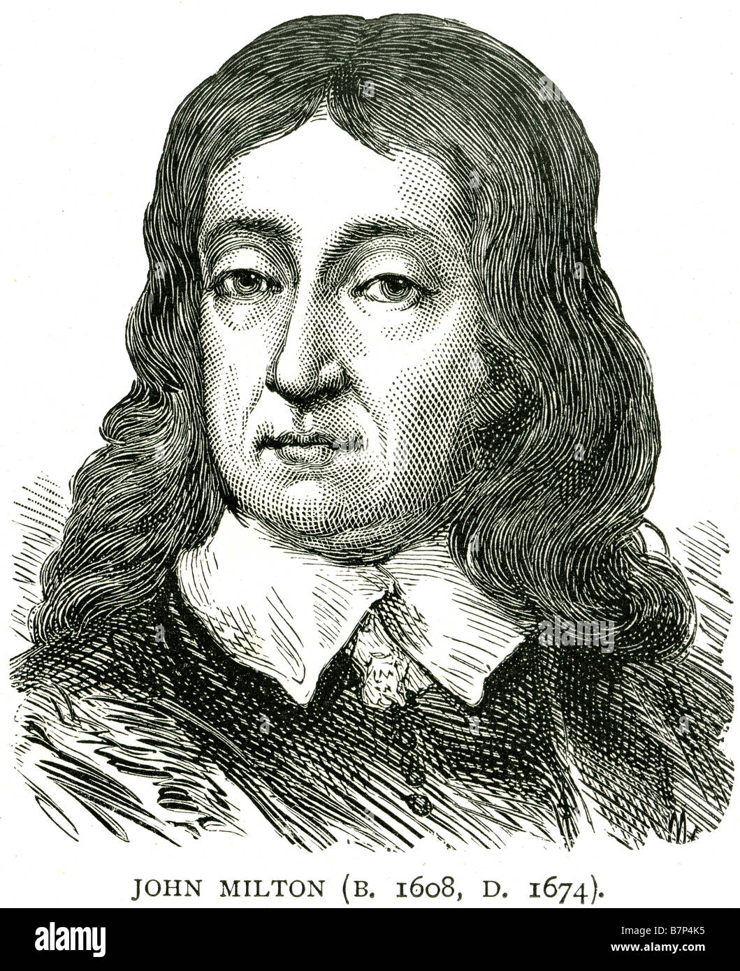 John Milton II 9 Dicembre 1608 - 8 novembre 1674 del poeta inglese autore polemista funzionario civile Commonwealth Inghilterra. Egli è meglio Foto Stock