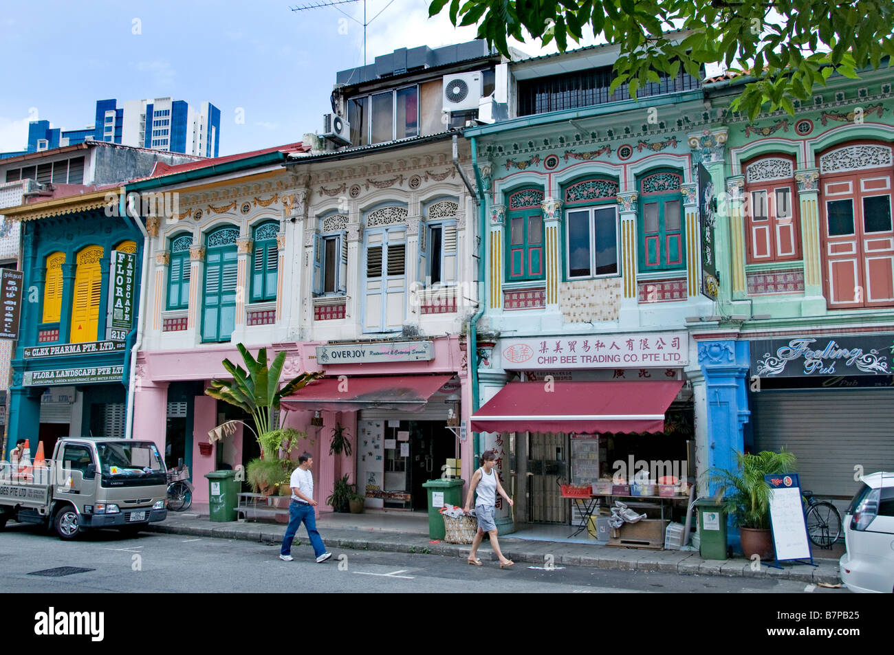 Cina strade cinesi in Little India di Singapore Foto Stock