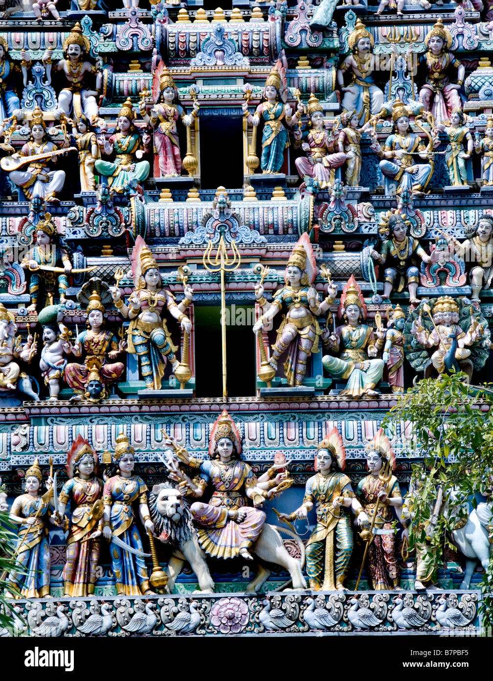 Sri Veeramakaliamman Tempio Little India di Singapore Foto Stock