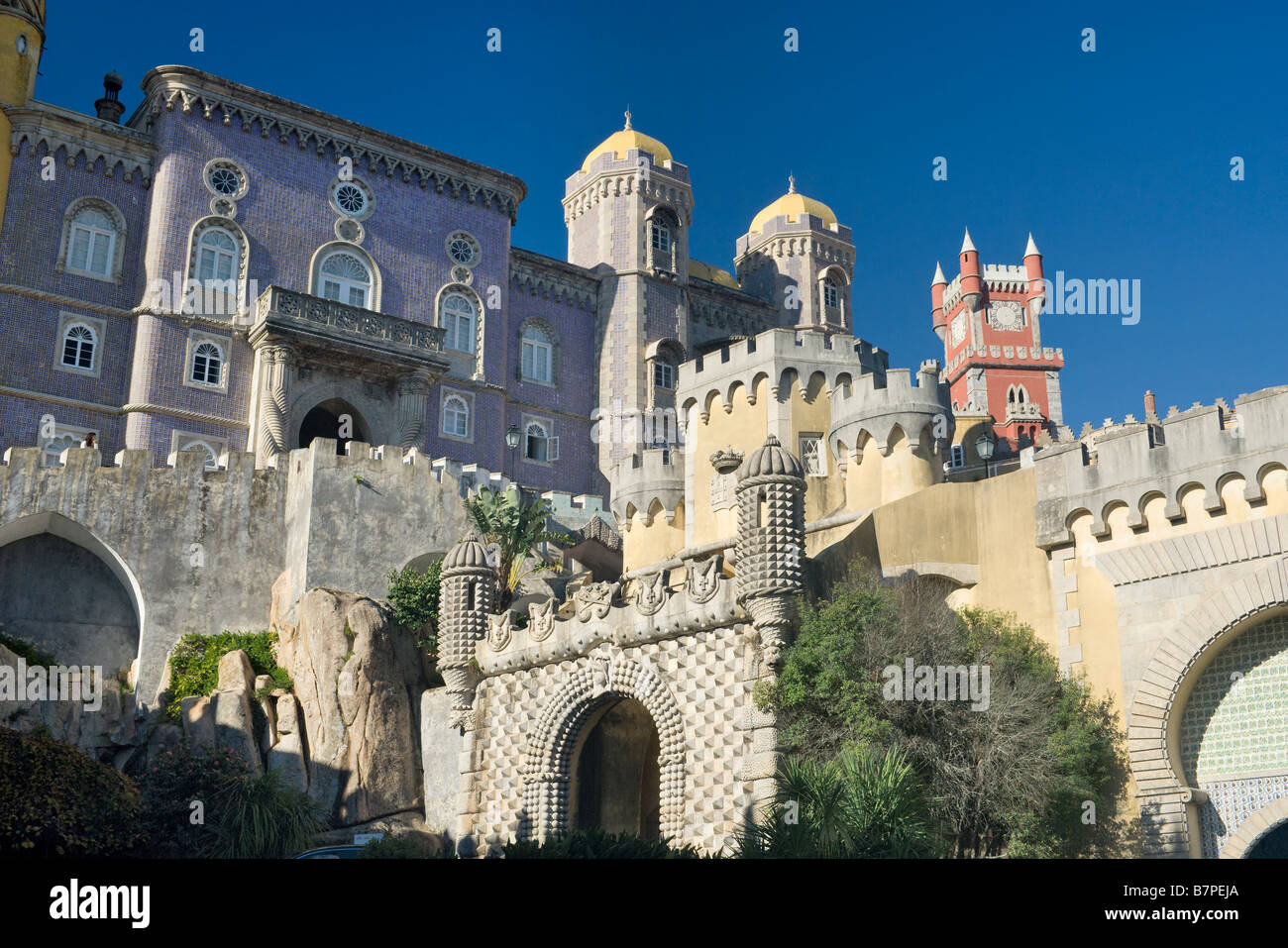 Il Portogallo costa di Lisbona Sintra Pena Palace, il Palácio da Pena Foto Stock