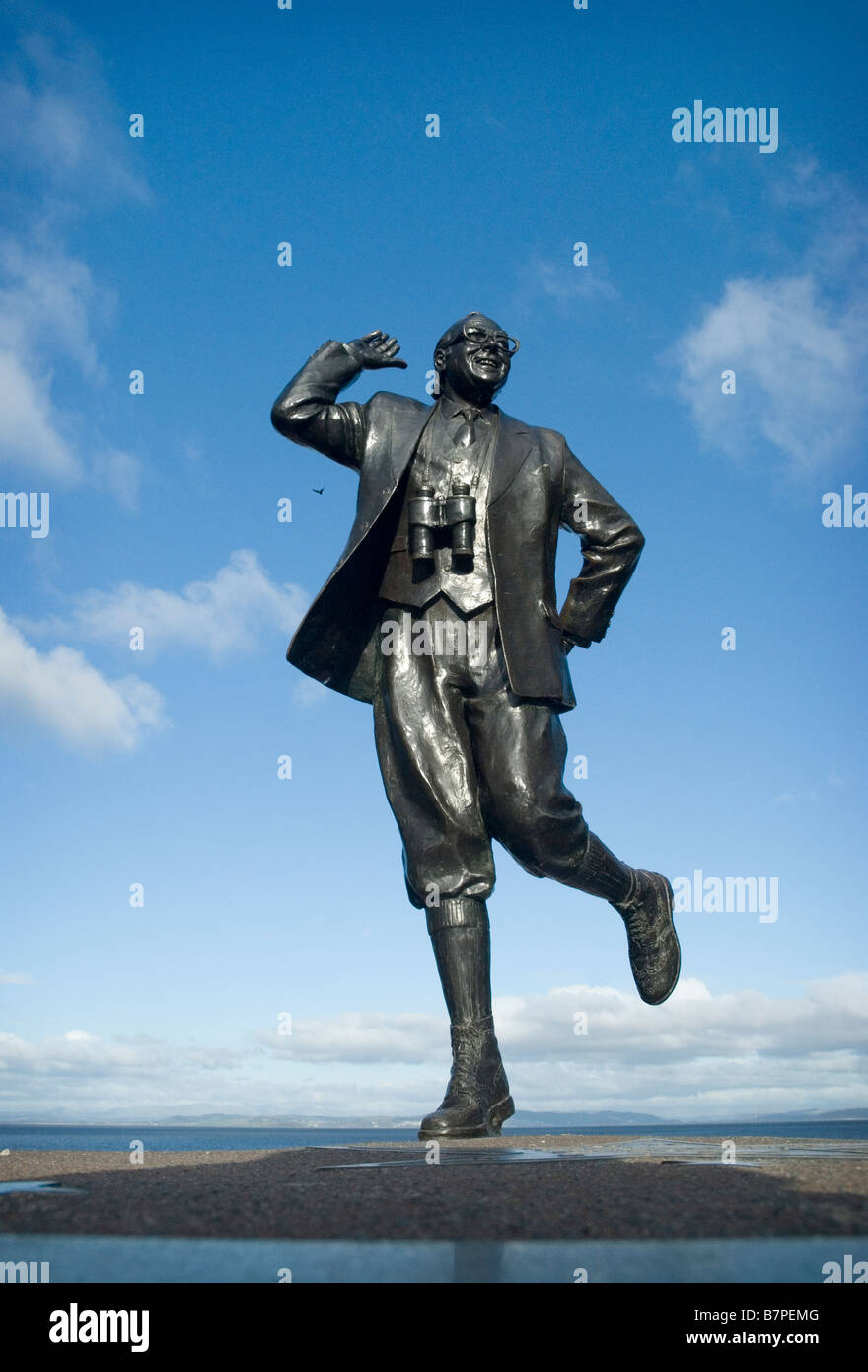 Eric Morecambe statua sul lungomare di Morecambe Foto Stock