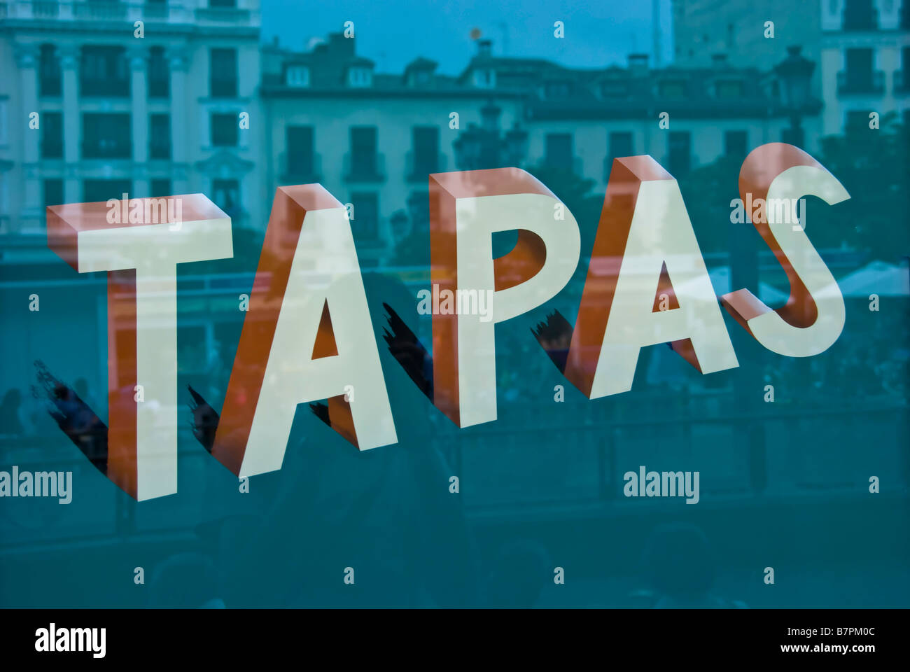 Restaurant sign in Spagna a Madrid Foto Stock