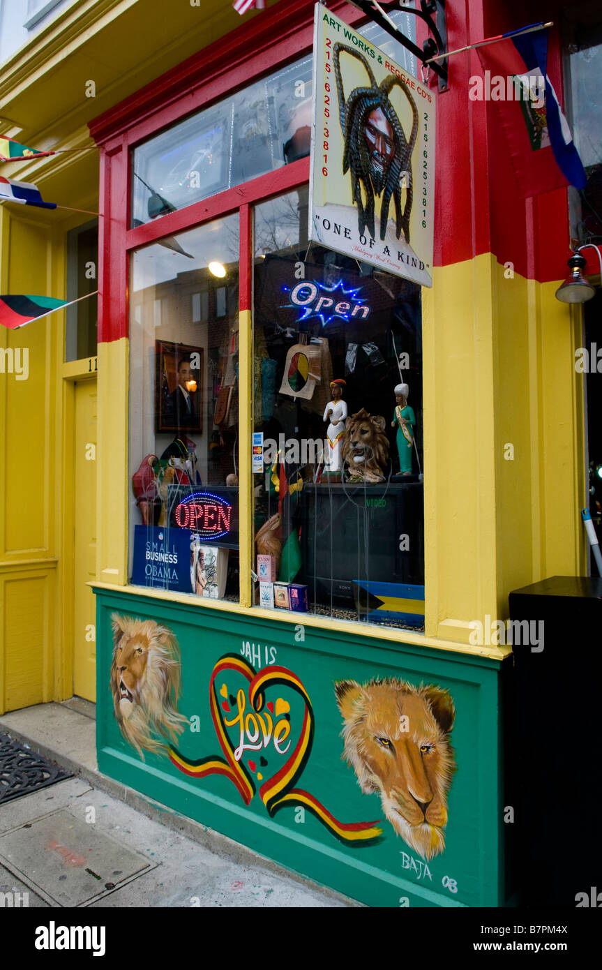 Il Reggae shop on South Street , Philadelphia Foto Stock