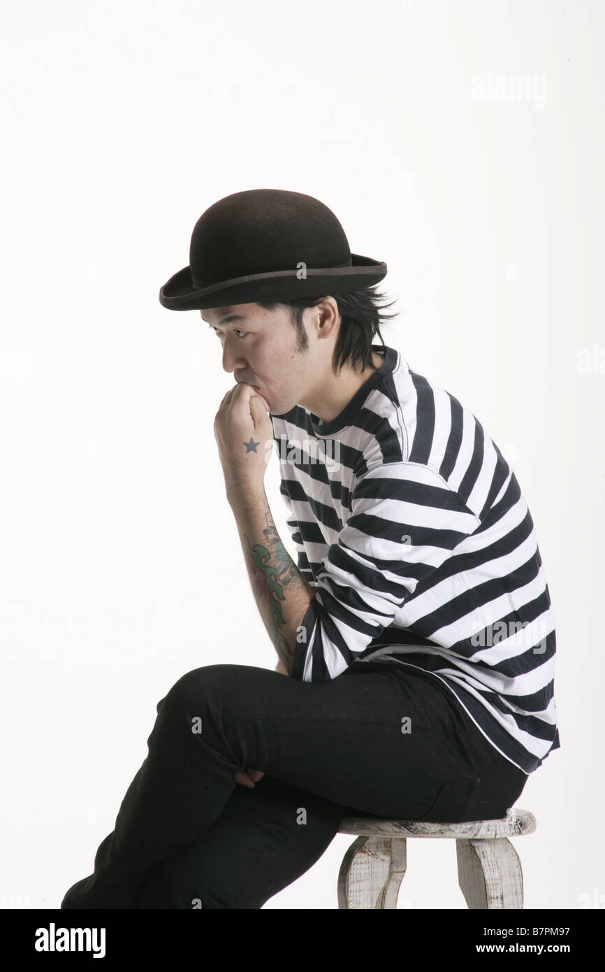 Un uomo di pensiero Foto Stock