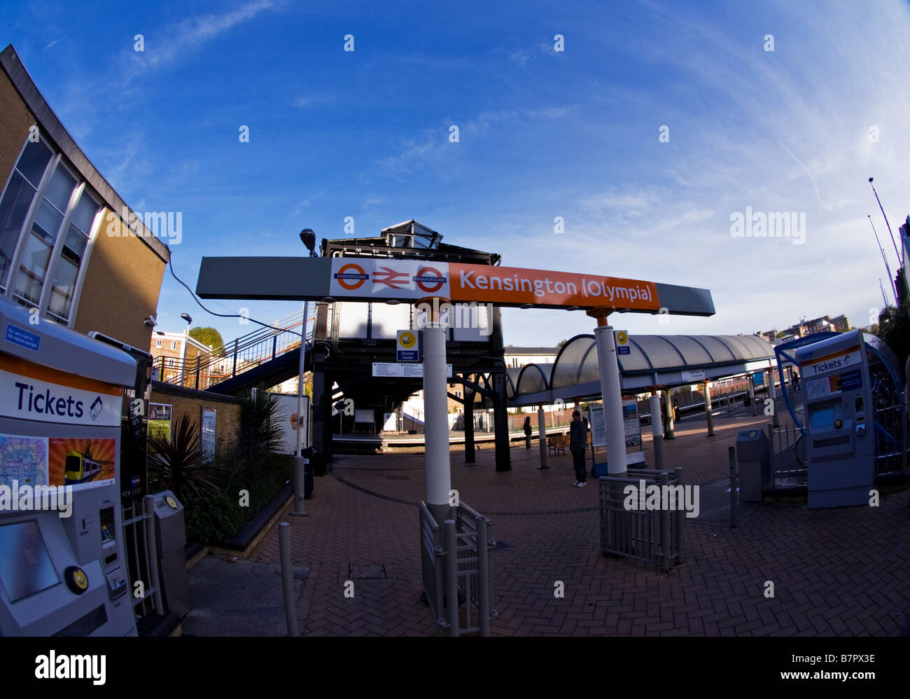 Kensington Olympia mainline e District Line stazione. Foto Stock