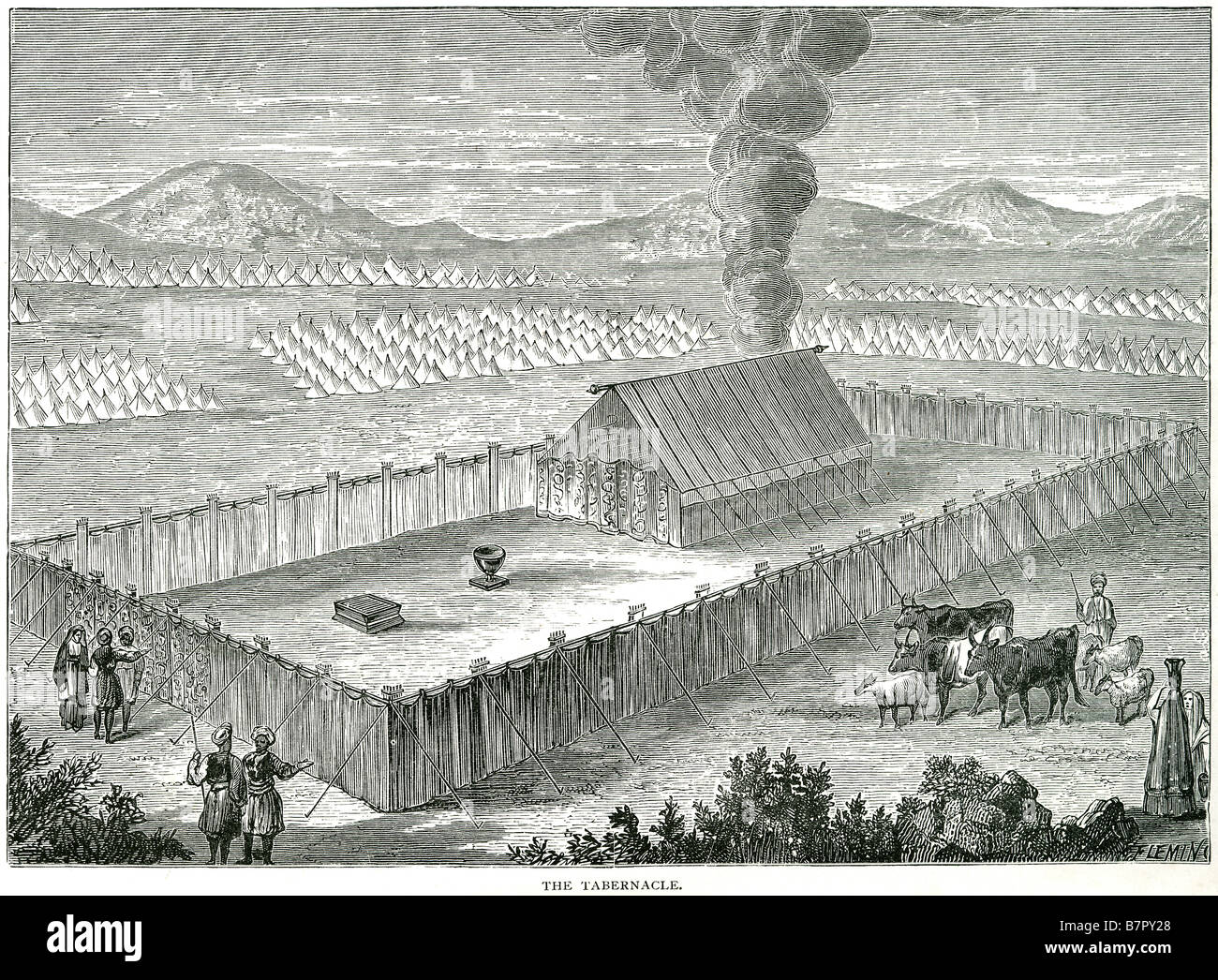Tabernacolo Army Camp Dio Gesù la Bibbia santo vecchio testamento nuovo Cristo cristiana religione Mishkan Residence abitazione Foto Stock