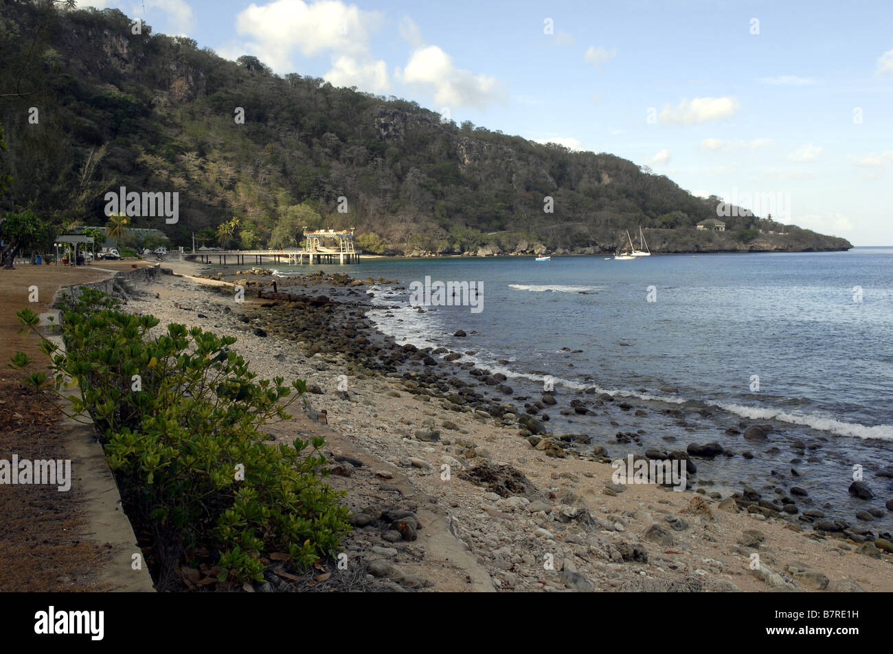 Flying Fish Cove, chiamato anche la liquidazione, sull'Isola di Natale, off Western Australia. Foto Stock