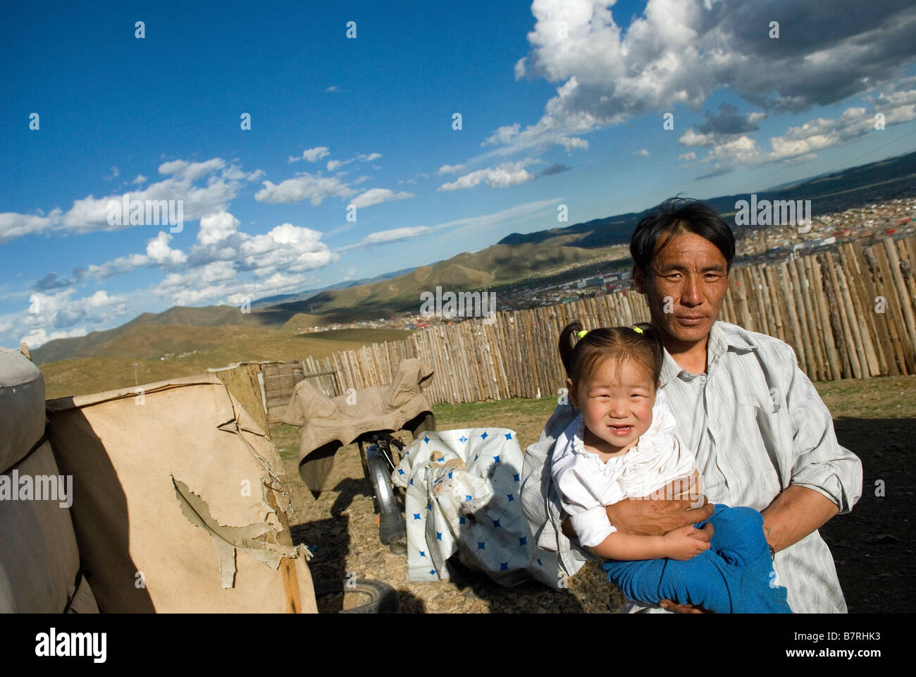 Famiglia mongola Foto Stock