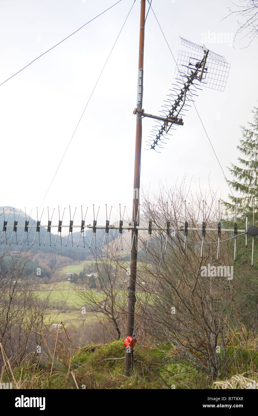 Comunità antenna TV Glenbranter,Scozia Scotland Foto Stock