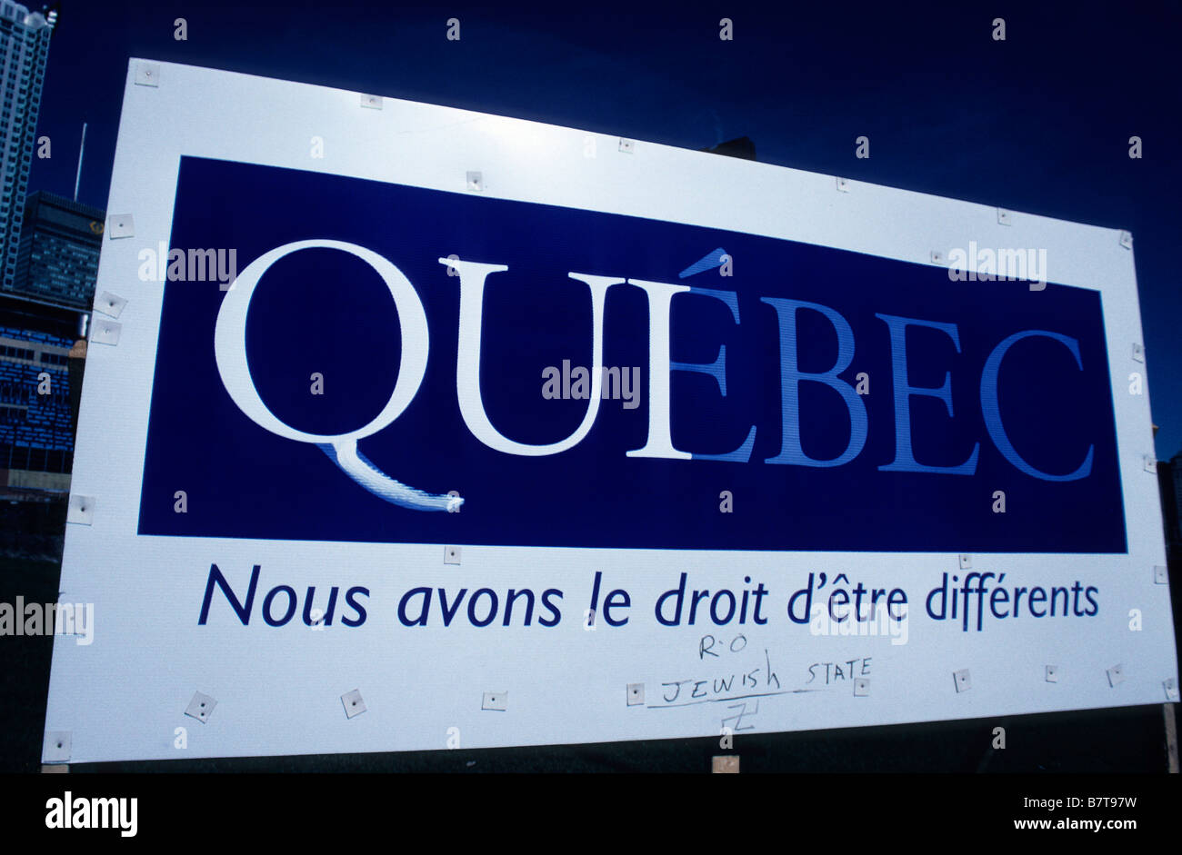 La campagna referendaria a Montreal in Québec nel 1995. Un voto per separare dal Canada Foto Stock