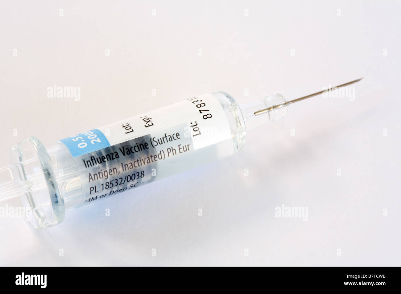 Vaccino influenzale, o vaccinazione influenzale, Regno Unito Foto Stock