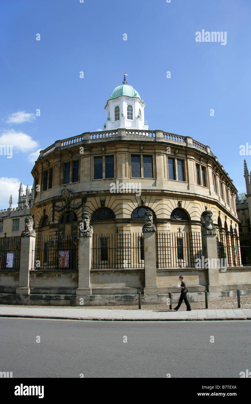 Il Sheldonian Theatre, Università di Oxford, Oxford, Oxfordshire, Regno Unito Foto Stock