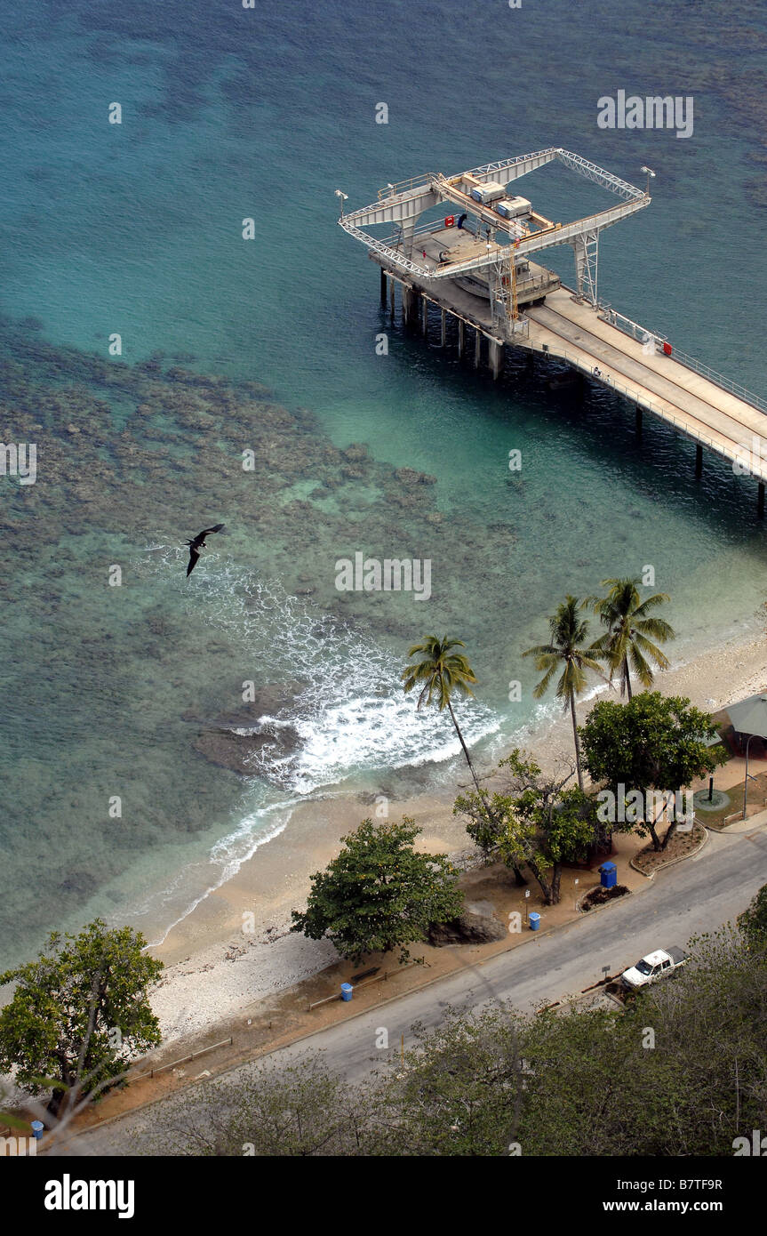 Flying Fish Cove, chiamato anche la liquidazione, sull'Isola di Natale, Western Australia. Foto Stock