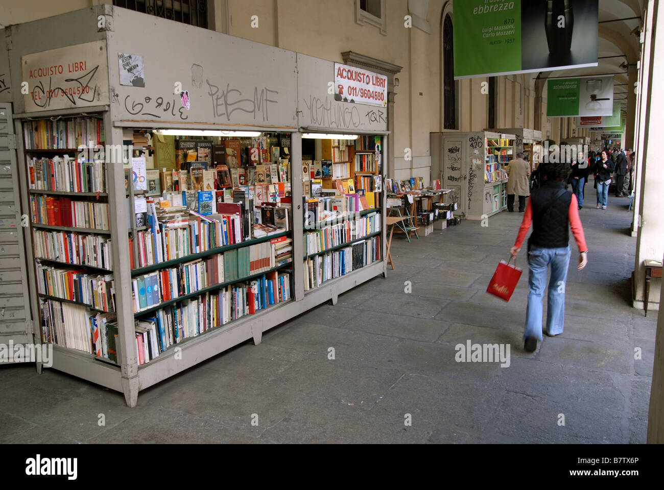 Librerie su Via Po, Torino, Piemonte, Italia Foto stock - Alamy